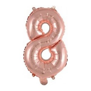 amscan® Folienballon Mini, Zahl 8 rosé, 1 St.