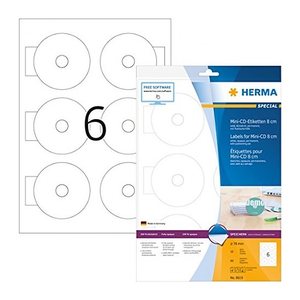 HERMA CD-Etiketten 8619 weiß, 60 Etiketten