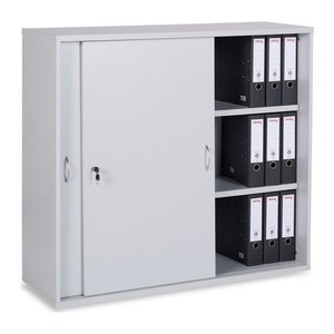Schiebetürenschrank aus Holz – 3 OH – Grau