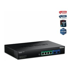 TRENDnet Switch 6-Port 2.5G GaN PoE++ 240W 2x10G SFP+ RackM