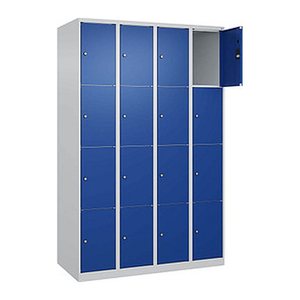 CP Schließfachschrank Classic Plus enzianblau, lichtgrau 080000-404 S10003, 16 Schließfächer 120,0 x 50,0 x 185,0 cm