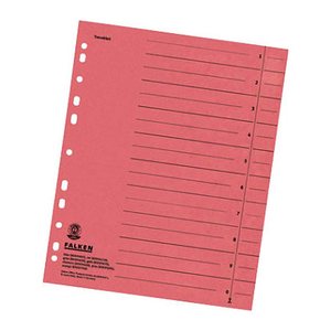 FALKEN Trennblätter DIN A4 1-0 rot, 230 g/qm, 100 St.