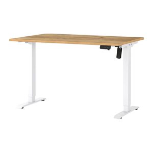 GERMANIA Boras höhenverstellbarer Schreibtisch navarra-eiche rechteckig, T-Fuß-Gestell weiß 120,0 x 80,0 cm