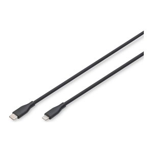 DIGITUS USB 2.0 Kabel Typ C-Lightning Silikon 0,5m MFI schwa