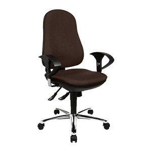 Topstar Bürostuhl Support ®Syncro Deluxe, 8559U G08 Stoff braun, Gestell chrom