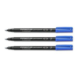 STAEDTLER Lumocolor Folienstifte blau 0,6 mm permanent, 10 St.