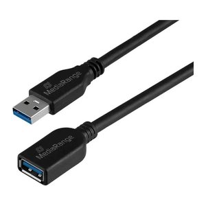 MediaRange USB-Verlängerungskabel, USB 3.0, 5 GB/s, 5m, sw