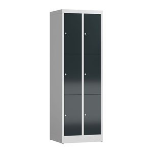 ClassiX Schließfachschrank anthrazit, lichtgrau X-520328, 6 Schließfächer 59,0 x 50,0 x 180,0 cm