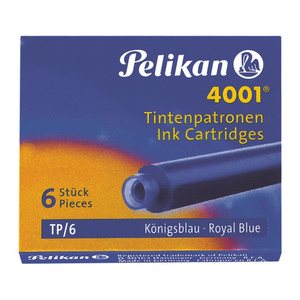 Pelikan Tintenpatronen für Füller blau-schwarz, 6 St.
