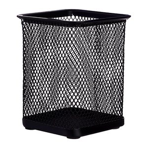 DELI Stifteköcher Mesh eckig 8x8x9,7cm schwarz