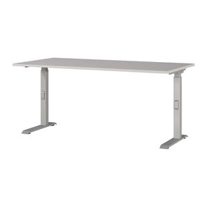 GERMANIA DOWNEY höhenverstellbarer Schreibtisch kaschmir rechteckig, C-Fuß-Gestell silber 160,0 x 80,0 cm