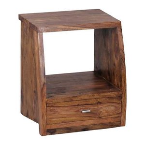 WOHNLING Nachttisch rechteckig Massivholz sheesham 45,0 x 40,0 x 53,0 cm, 1 St.