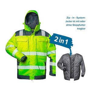 elysee® unisex Warnjacke Winter RUFUS gelb, grau Größe 3XL