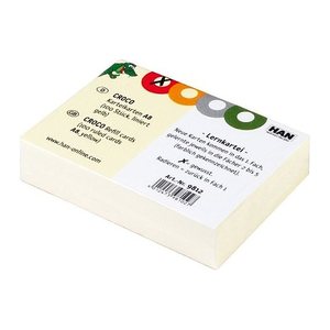 HAN Karteikarten DIN A7 gelb liniert, 100 St.