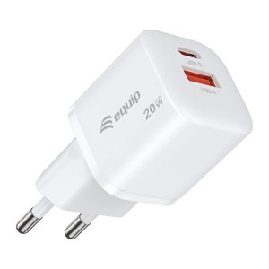 Equip Ladegerät 2Port USB-C PD3.0/USB-A GaN 25St.20W ÜSS ws