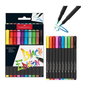 FABER-CASTELL Black Edition Filzstifte farbsortiert, 10 St.