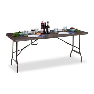 relaxdays Gartentisch BASTIAN braun rechteckig 180,0 x 74,0 x 73,0 cm