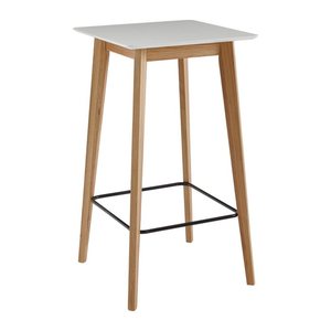 WOHNLING Stehtisch quadratisch MDF-Platte weiß 60,0 x 60,0 x 110,0 cm, 1 St.