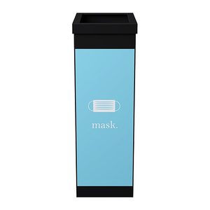 PAPERFLOW Mülleimer 60,0 l schwarz, hellblau, 1 St.