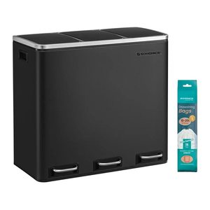 SONGMICS Mülltrenner 3x 18,0 l schwarz, 1 St.