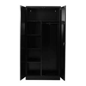 Gürkan Putzmittelschrank 110092 schwarz 3 Fachböden 92,0 x 42,0 x 195,0 cm, aufgebaut, 1 St.