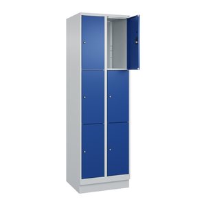 CP Schließfachschrank Classic PLUS enzianblau, lichtgrau 080020-203 S10003, 6 Schließfächer 60,0 x 50,0 x 195,0 cm
