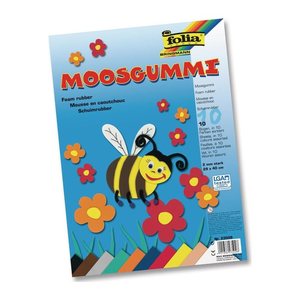 folia Moosgummi BASIC mehrfarbig 10 Blatt