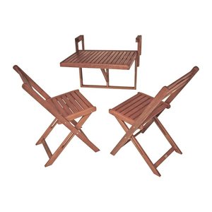 Garden Pleasure Sitzgruppe BERKLEY, braun Holz, 3-teilig