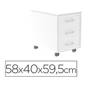rocada Mobiler Rollcontainer weiß 3 Auszüge 40,0 x 60,0 x 58,0 cm