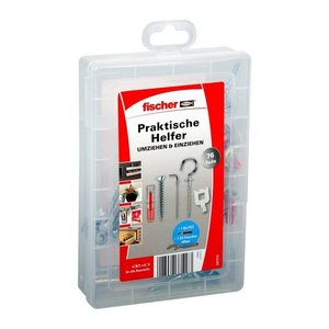fischer easyDIY Box Neue Wohnung 547212 Dübel- und Schrauben-Sortiment, 76-teilig