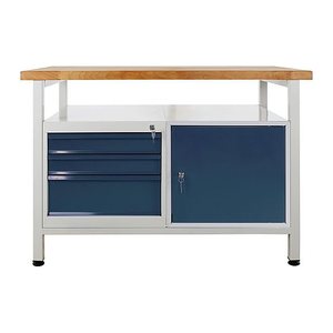 ADB Werkbank lichtgrau, anthrazitgrau 3 Schubladen 120,0 x 60,0 x 84,0 cm