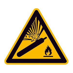 SafetyMarking® Warnaufkleber "Warnung vor Gasflaschen" dreieckig 10,0 x 10,0 cm, 1 St.