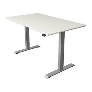 Kerkmann Move 1 elektrisch höhenverstellbarer Schreibtisch weiß rechteckig, T-Fuß-Gestell silber 140,0 x 80,0 cm