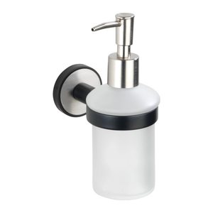 WENKO Seifenspender Udine 25010100 weiß/anthrazit Edelstahl, Glas 200,0 ml, 1 St.