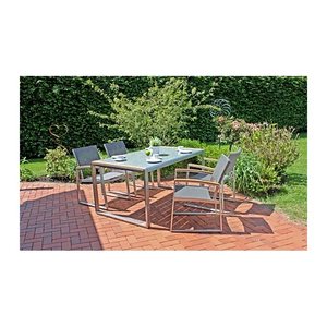 Garden Pleasure Sitzgruppe AVA, silber Kunststoff, Metall, 7-teilig