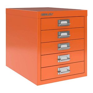 BISLEY MultiDrawer™ L125 Schubladenschrank orange 5 Schubladen 27,9 x 38,0 x 32,5 cm, 1 St.