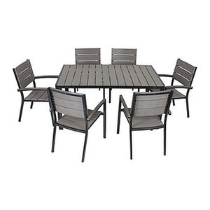 Garden Pleasure Sitzgruppe OLIVIA, schwarz Kunststoff, Metall, 7-teilig