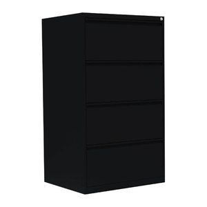 LÜLLMANN Hängeregistraturschrank tiefschwarz 4 Schubladen 76,0 x 62,0 x 132,0 cm, 1 St.