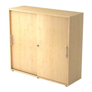 HAMMERBACHER Schiebetürenschrank, V1753S/3/3/RE ahorn 2 Fachböden 120,0 x 40,0 x 110,0 cm