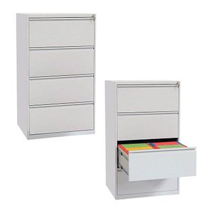 Gürkan Hängeregistraturschrank lichtgrau 4 Schubladen 76,0 x 62,0 x 132,0 cm, 1 St.