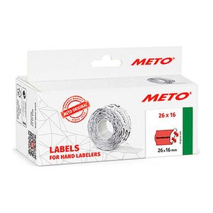 METO Preisetiketten "Sonderpreis" leuchtrot permanent 26,0 x 16,0 mm, 6 Rollen
