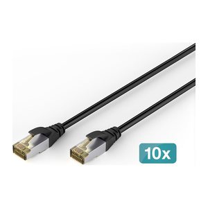 DIGITUS CAT 6A S/FTP Outdoor-Patchkabel, 10 Stück,10m, schw.