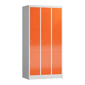 ClassiX Schließfachschrank feuerrot, lichtgrau X-520334, 9 Schließfächer 87,0 x 50,0 x 180,0 cm