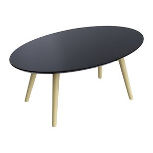 meet powered by PAPERFLOW SCANDI Beistelltisch oval MDF-Platte schwarz 85,0 x 50,0 x 35,0 cm, 1 St.