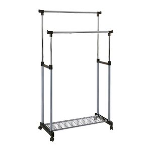HAKU Möbel Rollgarderobe 44832 schwarz Metall 95,0 x 95,0-170,0 cm, 1 St.