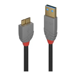 LINDY USB 3.0 Kabel Typ A/Micro-B Anthra Line M/M 1m