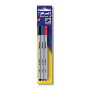 Pelikan Fineliner 96 farbig sortiert schwarz/rot/blau 0.4mm Blister