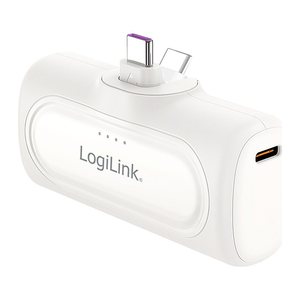 Logilink kompakte Powerbank 5000 mAh, 2x USB-C, weiß