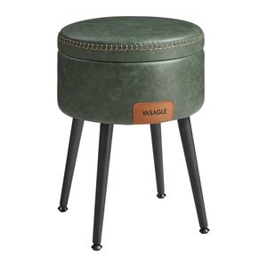 VASAGLE Wohnzimmer-Hocker mit Stauraum LOM005C01 dunkelgrün Kunstleder, 1 St.