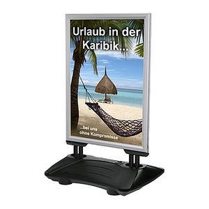 update displays Kundenstopper WindPro silber DIN A0 2 Fächer 91,3 x 90,0 x 160,0 cm, 1 St.
